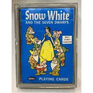 Vintage Snow White and Seven Dwarfs Disney Card Game-Russell 1965 w/ Case